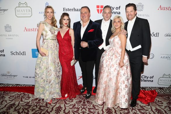 NEW YORK, NY - MAY 12: Silvia Frieser, Maria Gagnidze, George Gagnidze, Stephen Castello, Yoon Costello and Daniel Serafin attend 67th Viennese Opera Ball Benefiting Gabrielle's Angel Foundation at The Plaza on May 12, 2023 in New York. (Photo by Sylvain Gaboury/PMC/PMC) *** Local Caption *** Silvia Frieser;Maria Gagnidze;George Gagnidze;Stephen Castello;Yoon Costello;Daniel Serafin