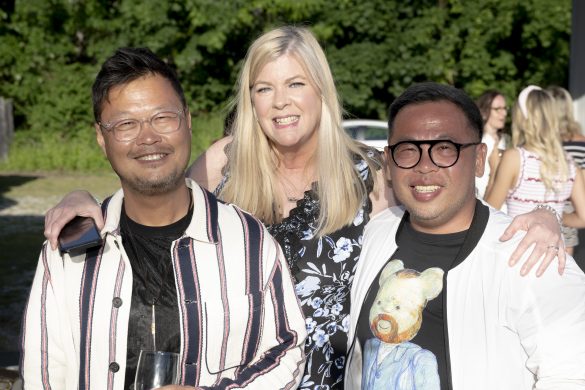EAST HAMPTON, NY - MAY 28: Vincent Tam, Nicole Tumilowicz and Francis Tan attend Southampton Animal Shelter Kick-off Party Hosted by Jean Shafiroff at El Turco on May 28, 2023 in East Hampton, NY. (Photo by Michael Ostuni/PMC) *** Local Caption *** Vincent Tam;Nicole Tumilowicz;Francis Tan