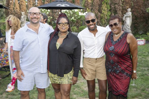 SOUTHAMPTON, NY - JULY 27: Alessandro Cocco, Georgette Grier-Key, Philip Collins and Brenda Simmons attend Jean Shafiroff honored at Southampton African American Museum's Summer Benefit Co-Chaired by Aisha Christian & Michael Steifman & Jean Shafiroff & Martin Shafiroff at Main Prospect on July 27, 2023 in Southampton, NY. (Photo by Michael Ostuni/PMC) *** Local Caption *** Alessandro Cocco;Georgette Grier-Key;Philip Collins;Brenda Simmons