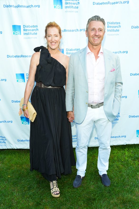 AUGUST 13: Andrea Greeven Douzet and Alex Douzet attend Diabetes Research Institute Foundation Hamptons Garden Gala on August 13, 2023. (Photo by Sean Zanni/PMC/PMC) *** Local Caption *** Andrea Greeven Douzet;Alex Douzet