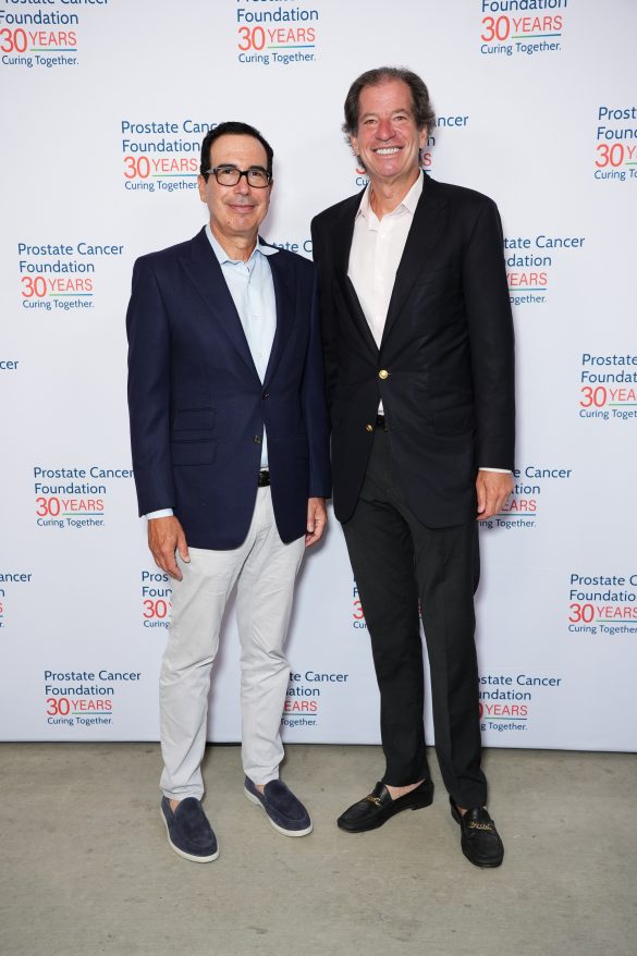 WATER MILL, NY - AUGUST 26: Steven Mnuchin and Jim Coleman attend The Prostate Cancer Foundation's 2023 Annual Hamptons Gala at Parrish Art Museum on August 26, 2023 in Water Mill, NY. (Photo by Jared Siskin/PMC/PMC) *** Local Caption *** Steven Mnuchin;Jim Coleman
