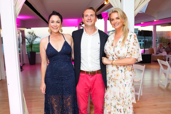 BRIDGEHAMPTON, NY - AUGUST 26: Nathania Nisonson, James Marzigliano and Katie McEntee attend The Ellen Hermanson Foundation  Summer Gala 2023 at Bridgehampton Tennis and Surf Club on August 26, 2023 in Bridgehampton, NY. (Photo by Sean Zanni/PMC) *** Local Caption *** Nathania Nisonson;James Marzigliano;Katie McEntee