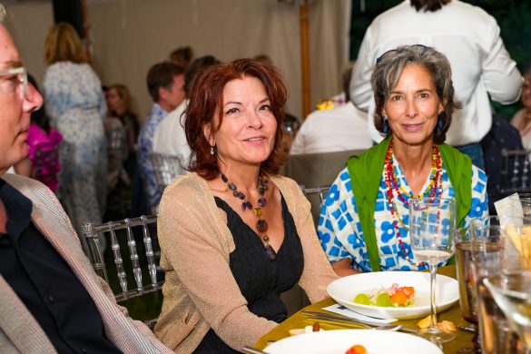 EAST HAMPTON, NY - JULY 22: Rosanne Cash and Elizabeth Tisch attend LongHouse Reserve MIDSUMMER DREAM 2023 Benefit at LongHouse Reserve on July 22, 2023 in East Hampton, NY. (Photo by Sean Zanni/PMC) *** Local Caption *** Rosanne Cash;Elizabeth Tisch