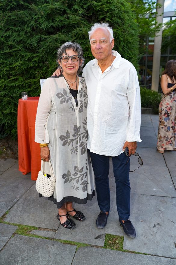 EAST HAMPTON, NY - JULY 22: Suzy Slesin and Michael Steinberg attend LongHouse Reserve MIDSUMMER DREAM 2023 Benefit at LongHouse Reserve on July 22, 2023 in East Hampton, NY. (Photo by Sean Zanni/PMC) *** Local Caption *** Suzy Slesin;Michael Steinberg