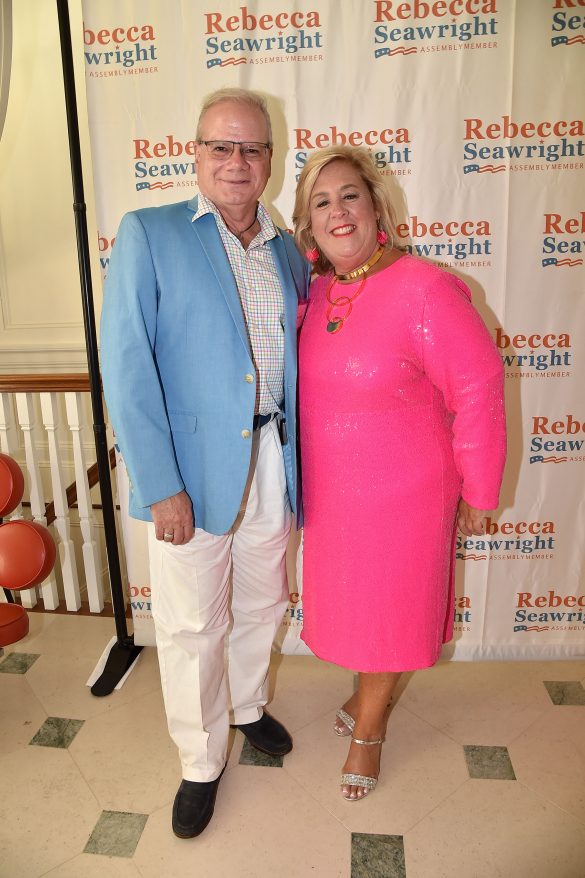SOUTHAMPTON, NY - AUGUST 31: Robert Budd and Rebecca Seawright attend Rebecca Seawright and Jean Shafiroff Host Above and Beyond Leadership Awards at Private Residence on August 31, 2023 in Southampton, NY. (Photo by Patrick McMullan/PMC) *** Local Caption *** Robert Budd;Rebecca Seawright